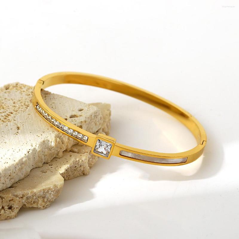 Bangle Greatera Delicate Square Cubic Zirconia Shell Charm Bangles Bracelets For Women Stainless Steel Gold Color Jewelry 2023
Bangle Greatera Delicate Square Cubic Zirconia Shell Charm Bangles Bracelets For Women Stainless Steel Gold Color Jewelry 2023
