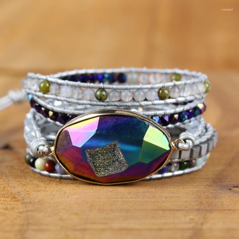 Strand Natural Crystal Cluster Bracelet Hand Woven Leather Multi-layer Energy For Women 2023 Gifts Lovers
Strand Natural Crystal Cluster Bracelet Hand Woven Leather Multi-layer Energy For Women 2023 Gifts Lovers