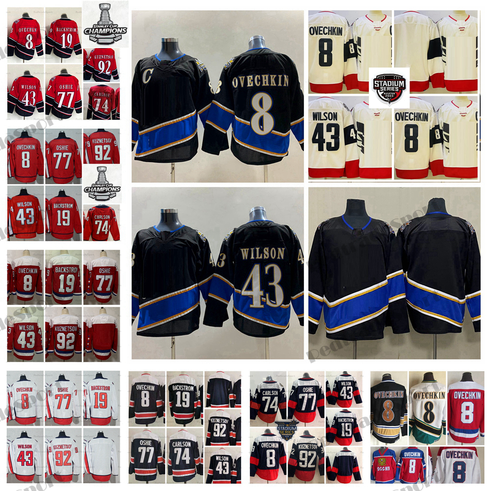 2023 Stadium Series 8 Alex Ovechkin Hockey Jerseys Reverse Retro TJ Oshie Nicklas Backstrom Evgeny Kuznetsov 43 Tom Wilson John Carlson, White champions 
2023 Stadium Series 8 Alex Ovechkin Hockey Jerseys Reverse Retro TJ Oshie Nicklas Backstrom Evgeny Kuznetsov 43 Tom Wilson John Carlson, White champions