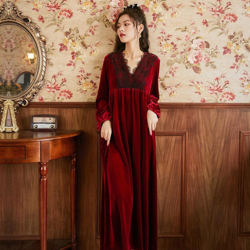 Women' Sleepwear Women Winter Warm Vintage Nightgowns Long Ankle Length Velvet Night Dress Princess Lace V-Neck Thicken Plus Size 2023, Green
Women' Sleepwear Women Winter Warm Vintage Nightgowns Long Ankle Length Velvet Night Dress Princess Lace V-Neck Thicken Plus Size 2023, Green