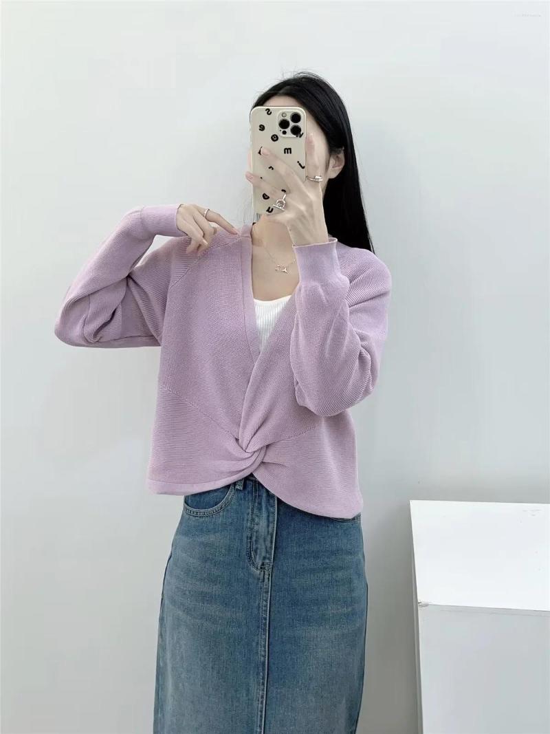 Women' Sweaters Purple White Knotted Short Women' Sweater Knit Korean Fashion In Knitwears V Neck Elegant Pullover Long Sleeve Tops, Ivory
Women' Sweaters Purple White Knotted Short Women' Sweater Knit Korean Fashion In Knitwears V Neck Elegant Pullover Long Sleeve Tops, Ivory