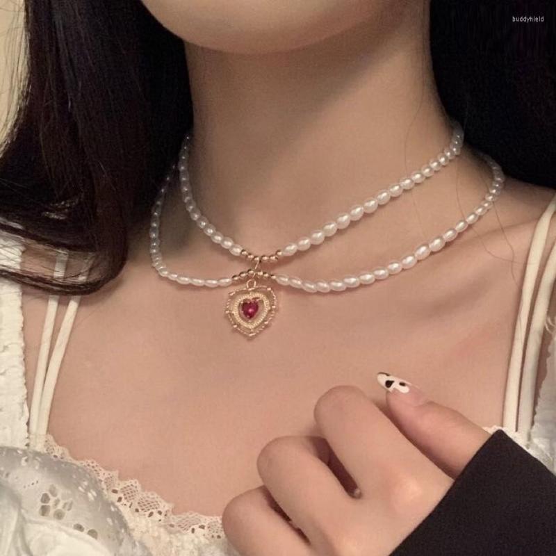 Pendant Necklaces Fairy Elegant Hollow Love Heart Necklace Exquisite Double Layer Pearl Beads Chains Choker Jewelry For Women Girlfriend
Pendant Necklaces Fairy Elegant Hollow Love Heart Necklace Exquisite Double Layer Pearl Beads Chains Choker Jewelry For Women Girlfriend