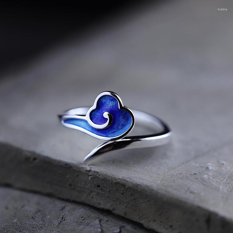 Cluster Rings Design Retro Handmade Ring Female Auspicious Cloud Burning Blue Craft Opening Adjustment Ethnic Style Jewelry Accessories
Cluster Rings Design Retro Handmade Ring Female Auspicious Cloud Burning Blue Craft Opening Adjustment Ethnic Style Jewelry Accessories