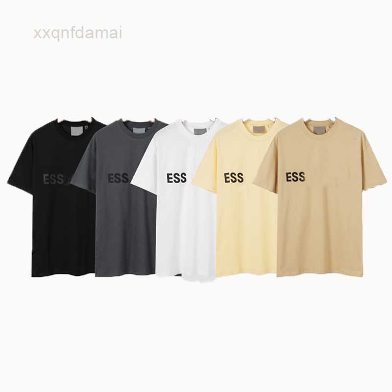 

ESS Fashion Tshirts Crew Neck Casual T-shirts Men Women Tops Leisure Style Summer Short Sleeve Letter Shirts 3XL 4XL QN6B, Camel