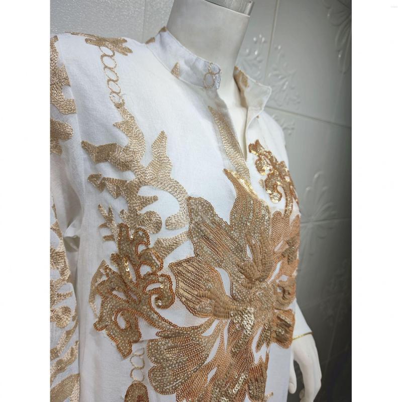Casual Dresses Women Maxi Party Dress Luxury High Class Sequins Embroidery Ramadan Kaftan Islam Eid Mubarak Abaya Dubai Modest Muslim