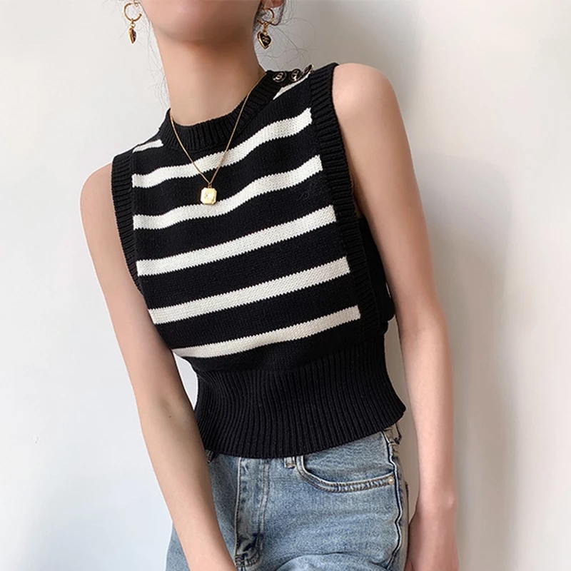 Women's T Shirts Chic Panelled Patchwork Crop Top Women Spring Summer Slim Waist O Neck Pullover Vest Button Buttoming Tank TopsWomen's, Stripes
Women's T Shirts Chic Panelled Patchwork Crop Top Women Spring Summer Slim Waist O Neck Pullover Vest Button Buttoming Tank TopsWomen's, Stripes