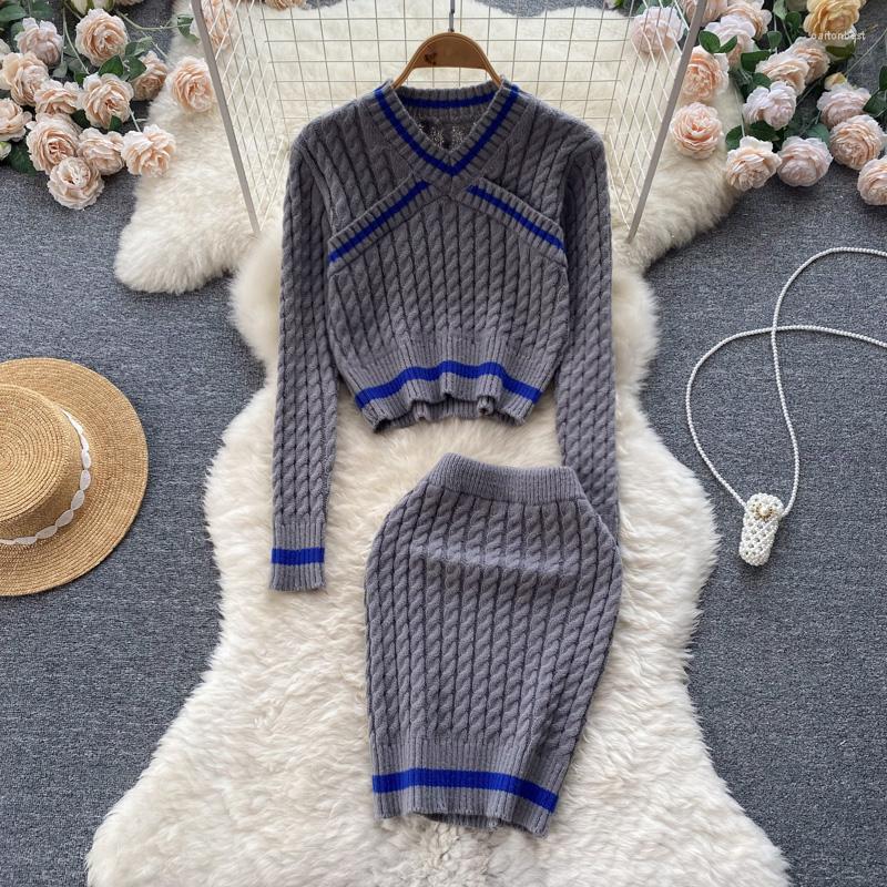 Work Dresses Sweet Dress Two-piece Suit Women Autumn Winter Twist Knitted Sweater Top High Waist Hip Skirt 2 Piece Sets Fashion Woman, Dark gray
Work Dresses Sweet Dress Two-piece Suit Women Autumn Winter Twist Knitted Sweater Top High Waist Hip Skirt 2 Piece Sets Fashion Woman, Dark gray