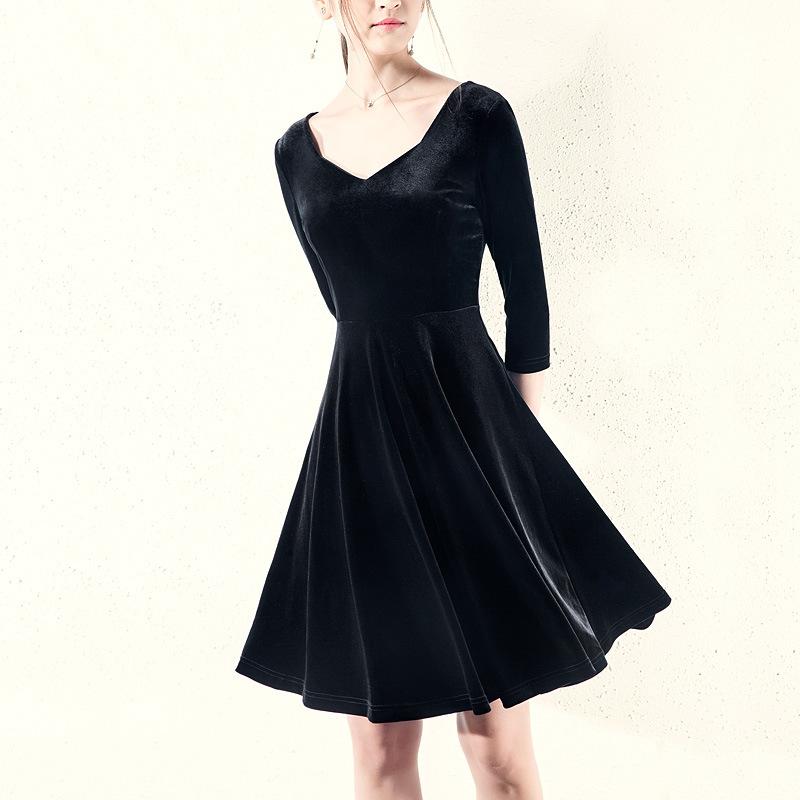 Casual Dresses Black Dress For Women Tree Quarter Sleeve V-Neck Velvet Long High Waist Evening Party
Casual Dresses Black Dress For Women Tree Quarter Sleeve V-Neck Velvet Long High Waist Evening Party
