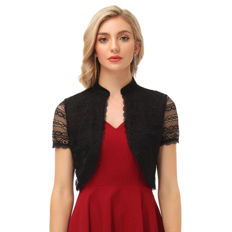Women' Jackets Formal Women Lace Bolero Wedding Party Bridesmaid Stylish Short Sleeve Stand Collar Open Front Shrug Elegant Vintage Coats L, Black
Women' Jackets Formal Women Lace Bolero Wedding Party Bridesmaid Stylish Short Sleeve Stand Collar Open Front Shrug Elegant Vintage Coats L, Black