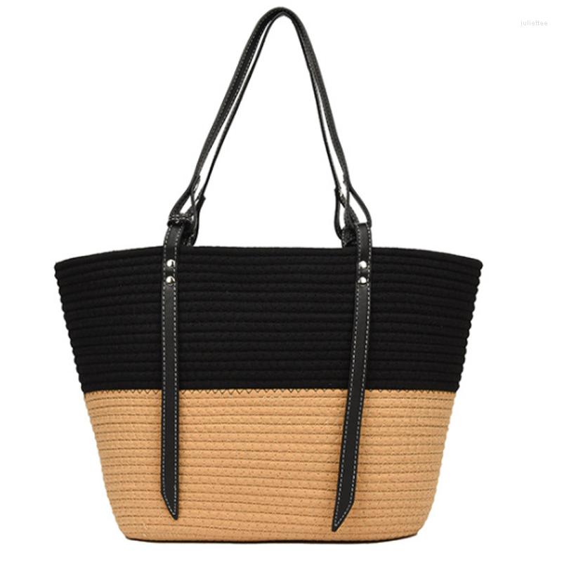 Evening Bags Cotton Knitting Color Matching Large Capacity Tote Bag High Quality One Shoulder Hand Carrying Holiday Bucket Women's, Black
Evening Bags Cotton Knitting Color Matching Large Capacity Tote Bag High Quality One Shoulder Hand Carrying Holiday Bucket Women's, Black