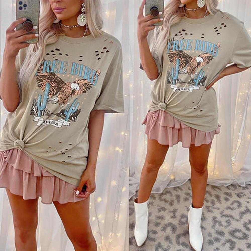 Summer Printed Round Neck Womens Blouses Short Sleeve Loose Casual Top T Shirt, Gray
Summer Printed Round Neck Womens Blouses Short Sleeve Loose Casual Top T Shirt, Gray