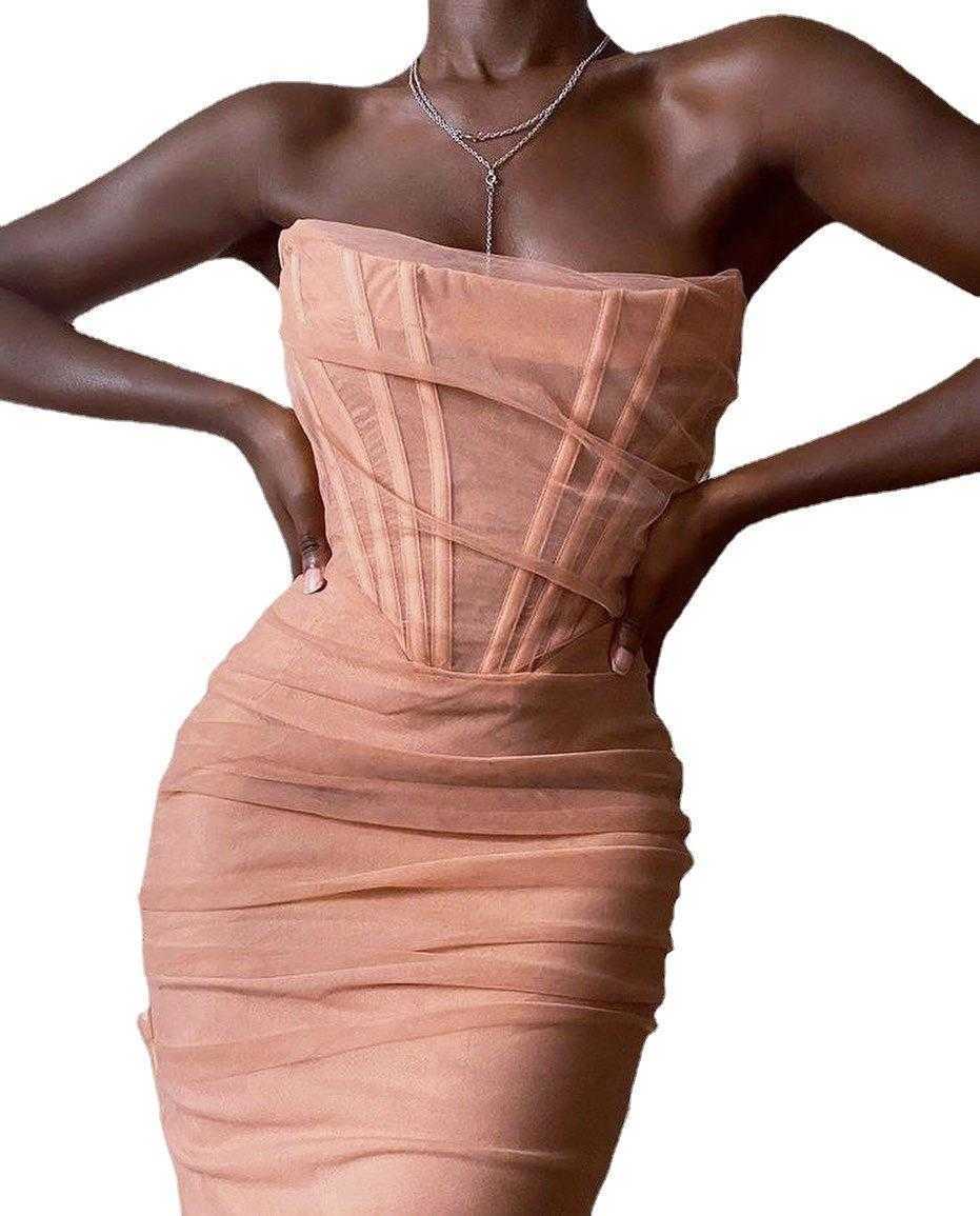 Summer Womens Clothing Dresses Nightclub Off The Shoulder Mesh Wrapped Chest, Pink
Summer Womens Clothing Dresses Nightclub Off The Shoulder Mesh Wrapped Chest, Pink