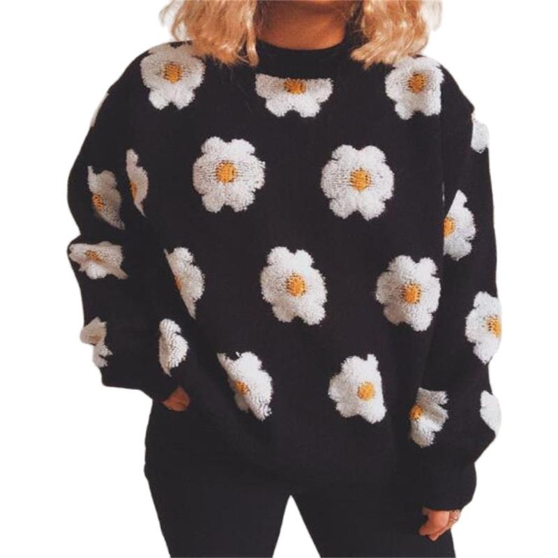 Women's Sweaters Autumn/Winter 2023 Europe-USA Style Pullovers Women/Girl O-Neck Little Daisy Embroidery Loose Kniting Sweater Black/GreenWo, Green
Women's Sweaters Autumn/Winter 2023 Europe-USA Style Pullovers Women/Girl O-Neck Little Daisy Embroidery Loose Kniting Sweater Black/GreenWo, Green