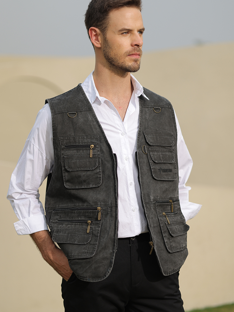 Men s Vests Autumn Multi Pocket Military Tactical Casual Sleeveless Jackets Men Fishing P ographer Golf Waistcoat Man 230225, Green
Men s Vests Autumn Multi Pocket Military Tactical Casual Sleeveless Jackets Men Fishing P ographer Golf Waistcoat Man 230225, Green