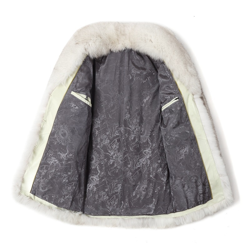Men's Wool Blends Fur Coat Midlength Whole Leather Winter Thick Haining 230225