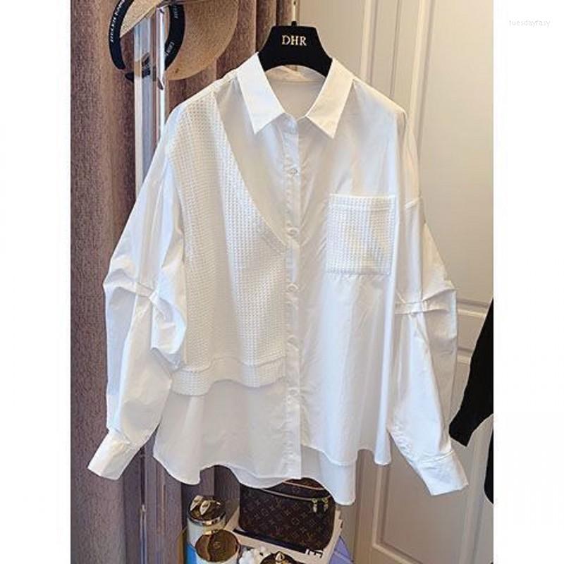 Women's Blouses Women Black Irregular Pleated Casual Blouse Lapel Long Sleeve Loose Fit Shirt Fashion Tide Spring Autumn 2023
Women's Blouses Women Black Irregular Pleated Casual Blouse Lapel Long Sleeve Loose Fit Shirt Fashion Tide Spring Autumn 2023