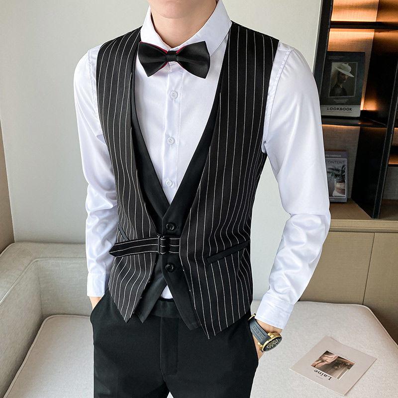 Men's Vests Business Casual Dress Stripes Wedding Suit Vest SlimTuxedo Social Men Waistcoat KTV OverallsMen's, Black
Men's Vests Business Casual Dress Stripes Wedding Suit Vest SlimTuxedo Social Men Waistcoat KTV OverallsMen's, Black