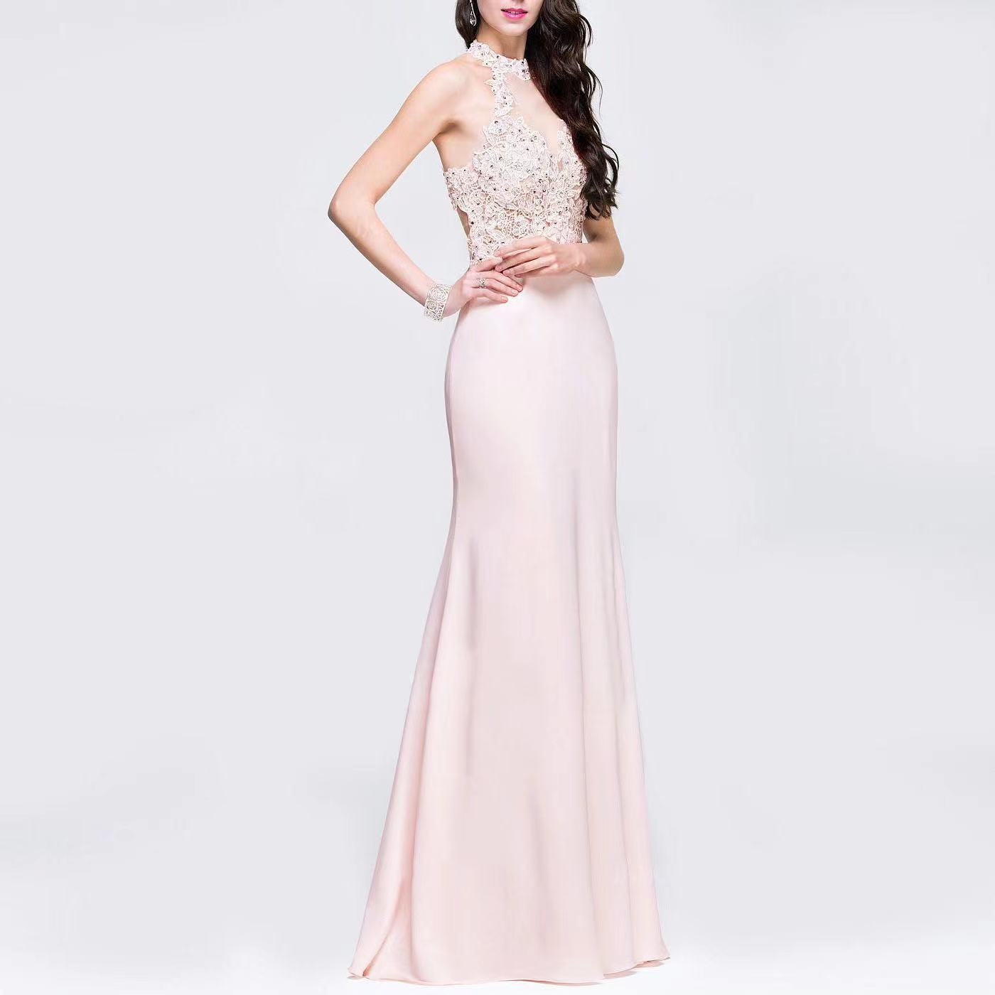 Of The Bride Dresses Jewel Neck Long Illusion Appliqued Sequins Beaded Mother Floor Length Wedding Guest Gown 403