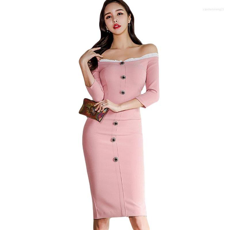 Party Dresses Summer Pink Slash Neck Off Shoulder Women Dress Tight Elegant Bodycon Office Ladies Sexy Midi Wrap Pencil, See picture 
Party Dresses Summer Pink Slash Neck Off Shoulder Women Dress Tight Elegant Bodycon Office Ladies Sexy Midi Wrap Pencil, See picture