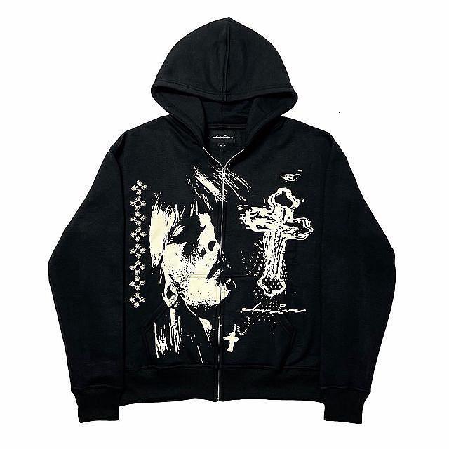 Men' Hoodies Sweatshirts black loose zipper hoodie men American cross head print street Harajuku oversized sweatshirt Y2K punk Japanese couple jacket 230225, Beige
Men' Hoodies Sweatshirts black loose zipper hoodie men American cross head print street Harajuku oversized sweatshirt Y2K punk Japanese couple jacket 230225, Beige