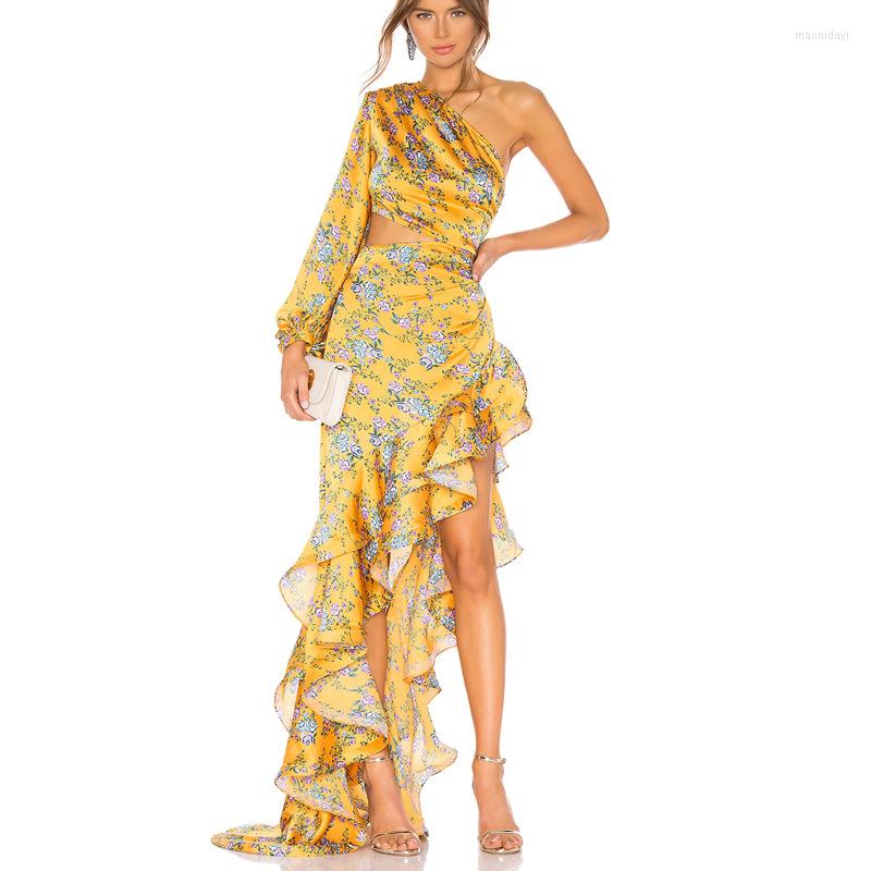 Casual Dresses Women's Dress Fashion Sexy Slim Bag Hip Skirt Diagonal Shoulder Floral Irregular Lotus Leaf Party For Women Vestidos, Green
Casual Dresses Women's Dress Fashion Sexy Slim Bag Hip Skirt Diagonal Shoulder Floral Irregular Lotus Leaf Party For Women Vestidos, Green