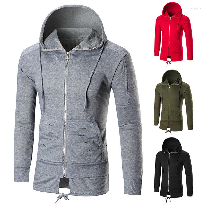 Men's Hoodies ZHIJING Solid Cotton Hole Decoration Men Autumn And Winter Casual Slim Youth Hooded Zip Cardigan Jacket Sweatshirts, Black
Men's Hoodies ZHIJING Solid Cotton Hole Decoration Men Autumn And Winter Casual Slim Youth Hooded Zip Cardigan Jacket Sweatshirts, Black
