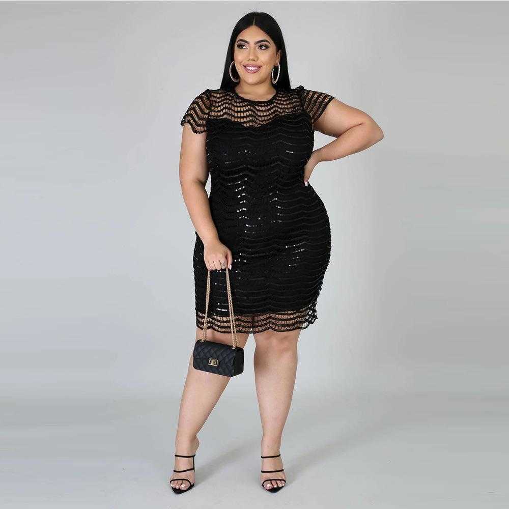Sequinned Plus Size Party Dress: Glamorous Style for Women's Nightclub Fashion, Apricot
Sequinned Plus Size Party Dress: Glamorous Style for Women's Nightclub Fashion, Apricot