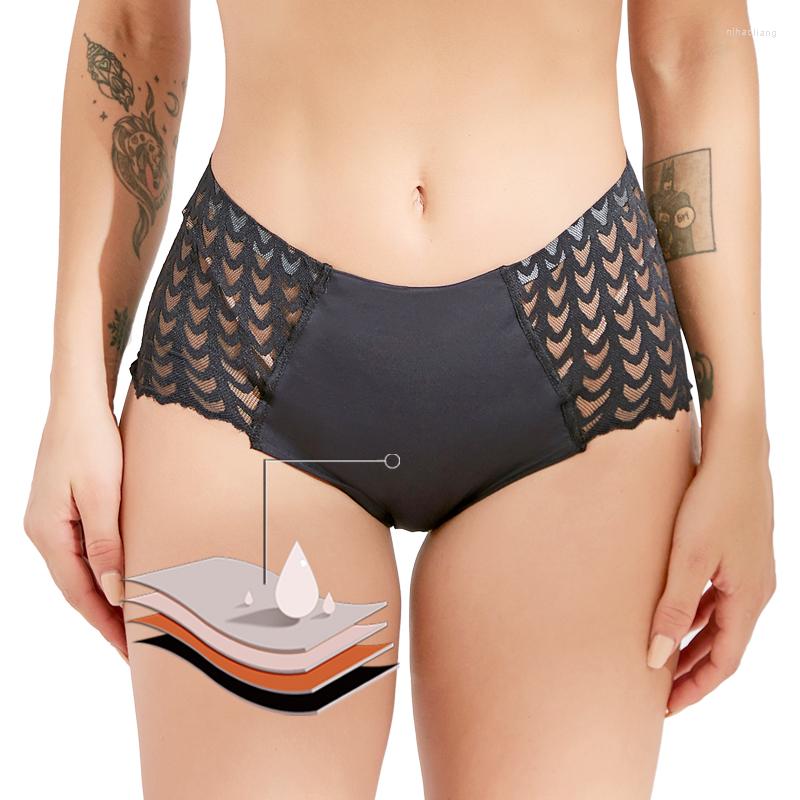 Women' Panties Girls Menstrual 4-Layer Leakproof Sexy Lace Fast Absorption Women Underwar Full Protection Heavy Flow Period Briefs, Black
Women' Panties Girls Menstrual 4-Layer Leakproof Sexy Lace Fast Absorption Women Underwar Full Protection Heavy Flow Period Briefs, Black