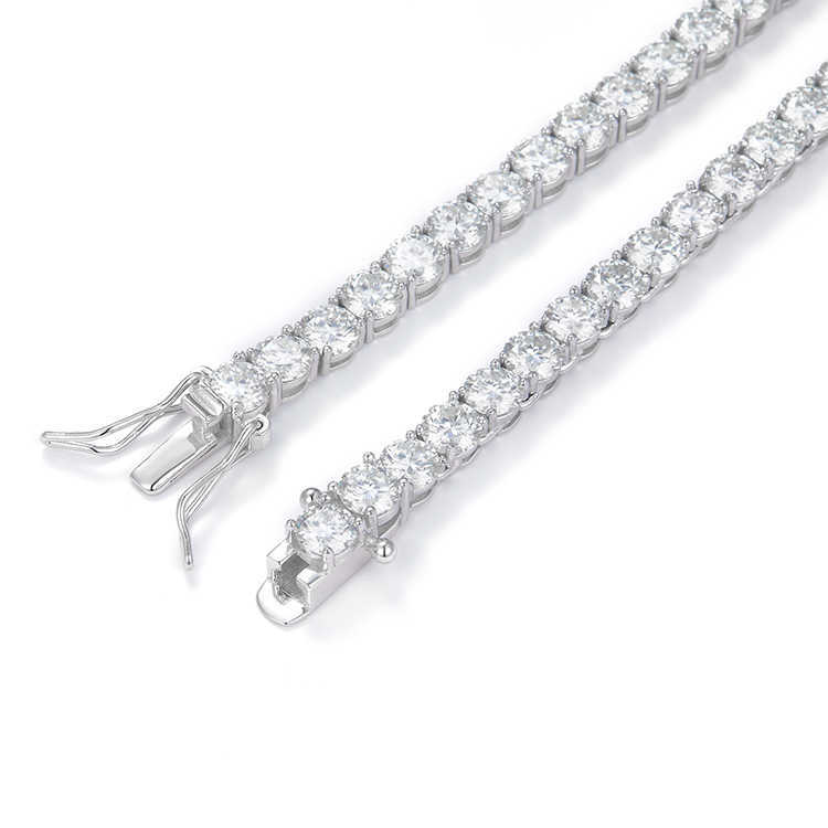Pass 100% tested necklaces by senior designer 2mm-5mm tennis necklace Sier round cut diamond jewelry chain