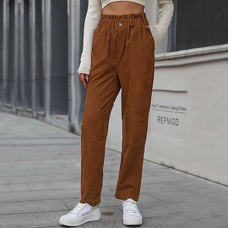 Fashion Womens Pants Wear Autumn Casual Solid Color Corduroy, Camel 
Fashion Womens Pants Wear Autumn Casual Solid Color Corduroy, Camel