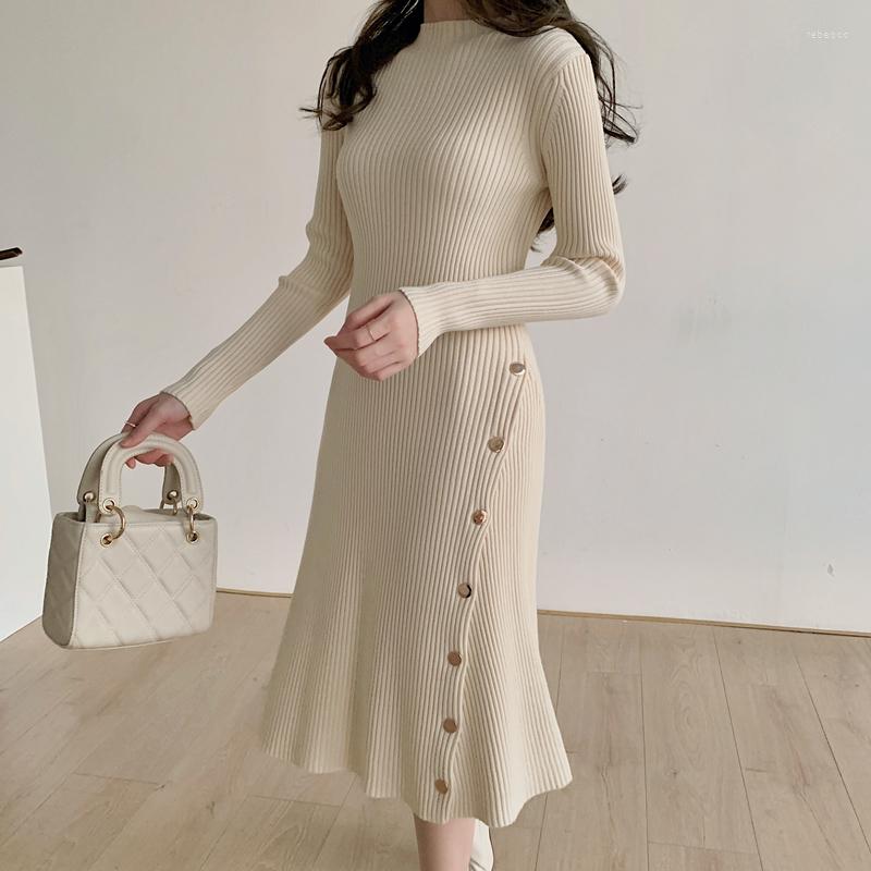 Casual Dresses LUKAXSIKAX Autumn Winter Women Half Turtleneck Sweater Base Dress Korean Chic Buttons Knitted, Black
Casual Dresses LUKAXSIKAX Autumn Winter Women Half Turtleneck Sweater Base Dress Korean Chic Buttons Knitted, Black