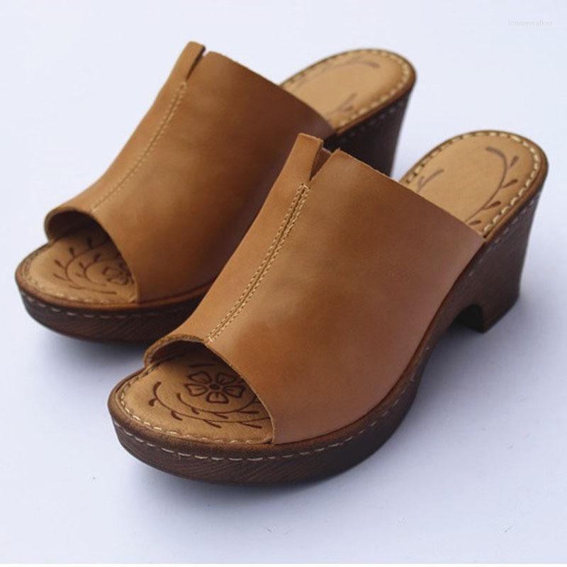 Sandals Women Heels Peep Toe Platform Genuine Leather Woman Summer Shoes Slip-on Wedge, Black
Sandals Women Heels Peep Toe Platform Genuine Leather Woman Summer Shoes Slip-on Wedge, Black