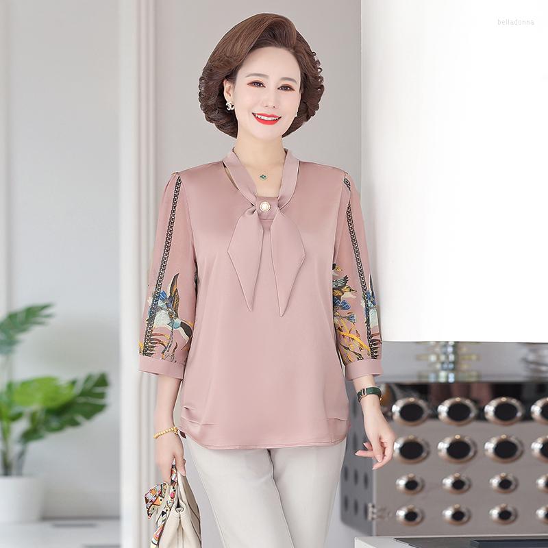 Women's Blouses Summer Middle Aged Women's Shirt Print For Women Short Sleeve Tops Female Bow Tie Neck Blouse Basic Shirts
Women's Blouses Summer Middle Aged Women's Shirt Print For Women Short Sleeve Tops Female Bow Tie Neck Blouse Basic Shirts
