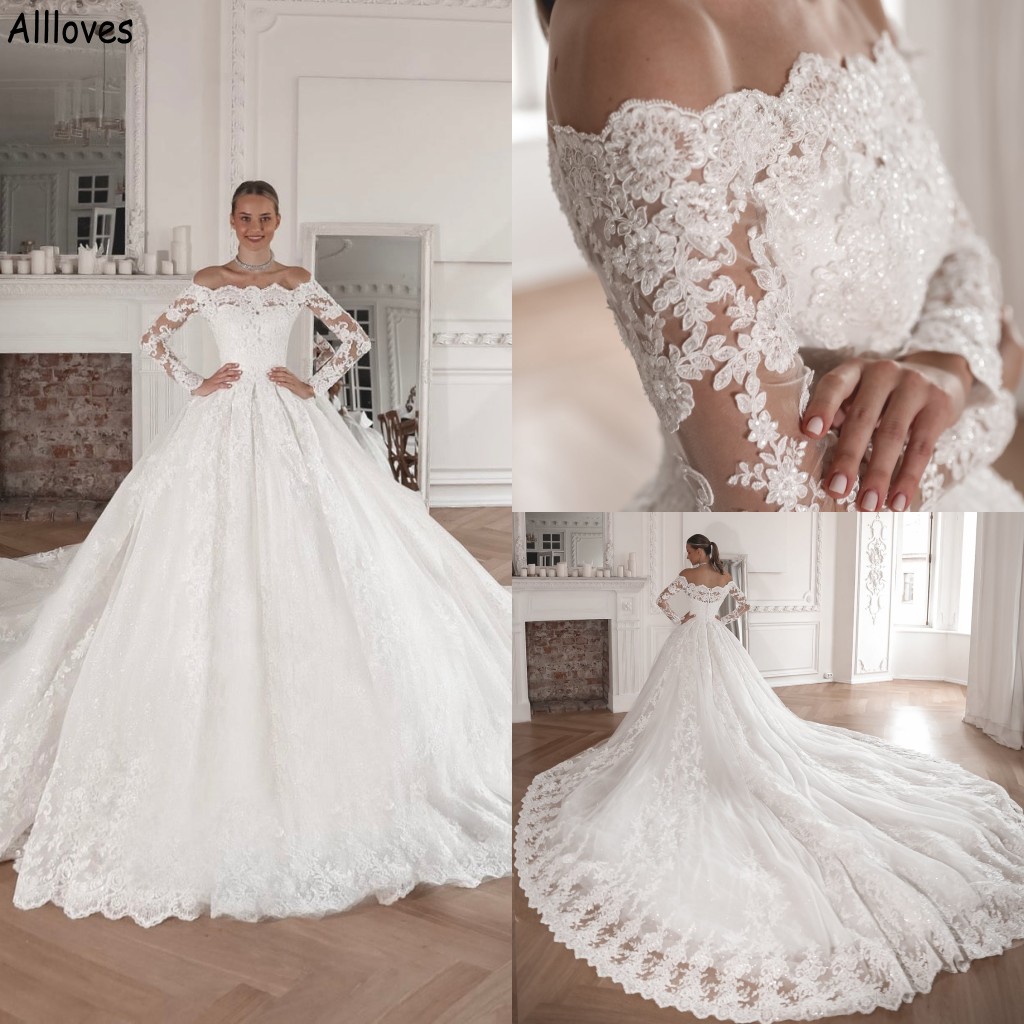 Modern White Bateau Neck Ball Gown Wedding Dresses With Long Sleeves Glamorous Lace Appliqued Beaded Boho Bridal Gowns Chapel Train Plus Size Robes de Mariee CL1921, Same as image
Modern White Bateau Neck Ball Gown Wedding Dresses With Long Sleeves Glamorous Lace Appliqued Beaded Boho Bridal Gowns Chapel Train Plus Size Robes de Mariee CL1921, Same as image
