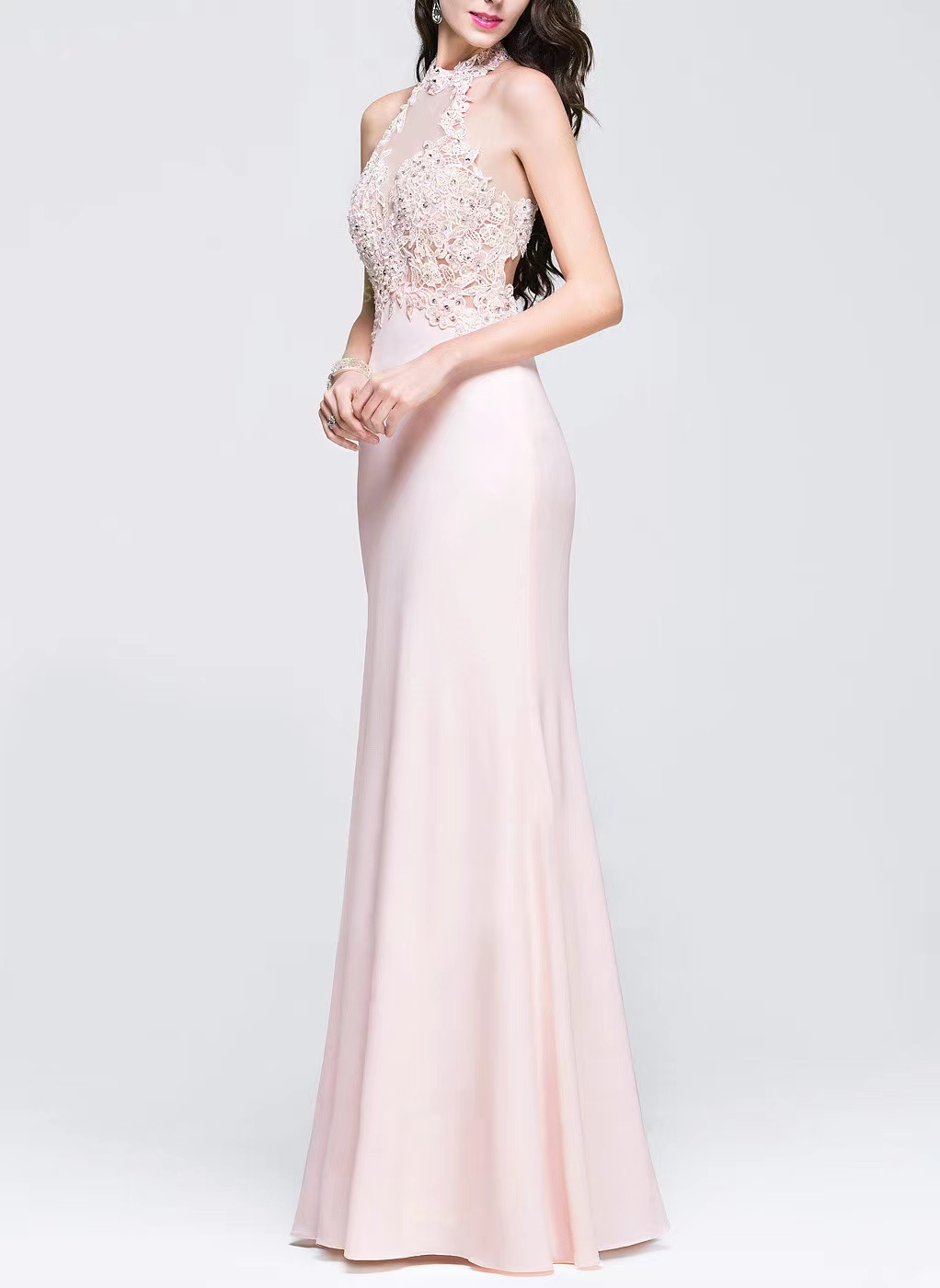 Of The Bride Dresses Jewel Neck Long Illusion Appliqued Sequins Beaded Mother Floor Length Wedding Guest Gown 403