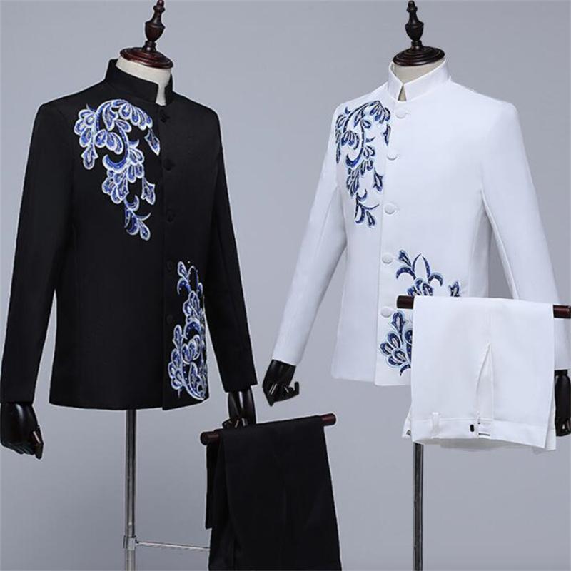 Men' Suits & Blazers Embroidery Cloud Chinese Tunic Suit Stand Collar Slim Middle-aged Elderly Chorus Dress Performance Costumes, Black
Men' Suits & Blazers Embroidery Cloud Chinese Tunic Suit Stand Collar Slim Middle-aged Elderly Chorus Dress Performance Costumes, Black