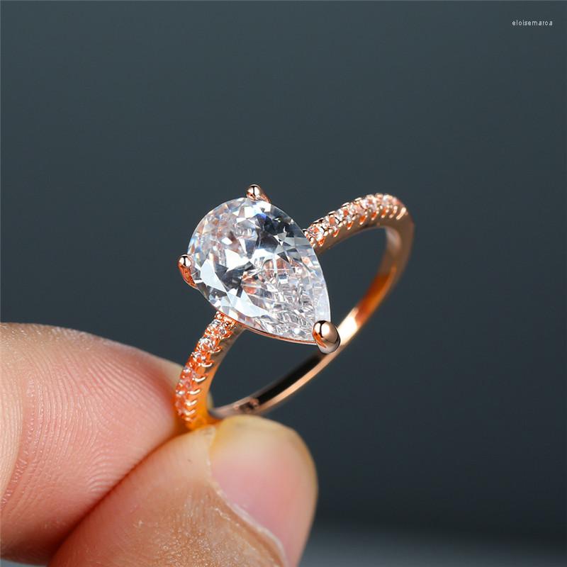 Wedding Rings Classic Female White Zircon Stone Ring Rose Gold Silver Color Engagement Simple Crystal Water Drop For Women
Wedding Rings Classic Female White Zircon Stone Ring Rose Gold Silver Color Engagement Simple Crystal Water Drop For Women