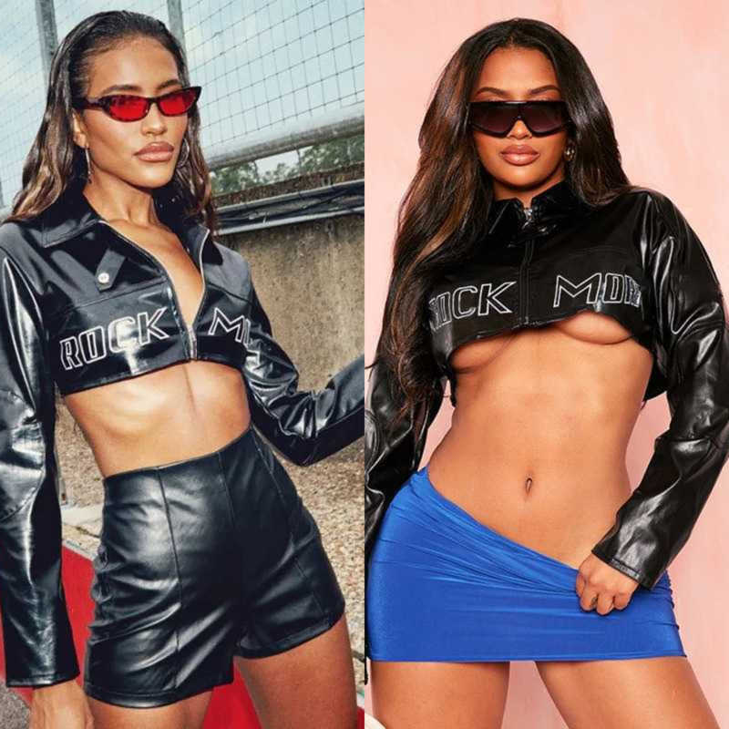 2023 Spring Designer Women Clothing Zipper Lapel Outerwear Street Motorcycle Fashion PU Leather Stitched Jacket Hot Girl Cool, Black
2023 Spring Designer Women Clothing Zipper Lapel Outerwear Street Motorcycle Fashion PU Leather Stitched Jacket Hot Girl Cool, Black