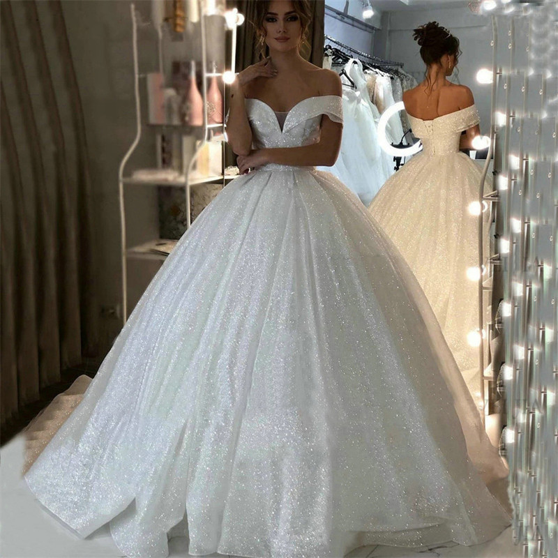 Glaring Noble Bridal Wedding Dress Off-Shoulder Ball Gowns High-waisted Princess Lace-up Dresses, White
Glaring Noble Bridal Wedding Dress Off-Shoulder Ball Gowns High-waisted Princess Lace-up Dresses, White