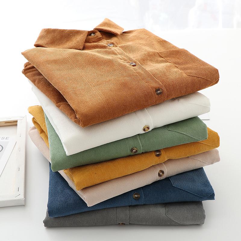Women' Blouses & Shirts Corduroy Shirt Solid Warm Women Long Sleeve Top Loose Buttoned White Blouse Female Tops AutumnWomen, Gray
Women' Blouses & Shirts Corduroy Shirt Solid Warm Women Long Sleeve Top Loose Buttoned White Blouse Female Tops AutumnWomen, Gray