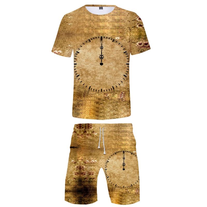 Men's Tracksuits Short Sleeve Shorts Suit And Women's Clothing Clock Fashion Pure Cotton Pants T-shirt Set 3D Digital Printing
Men's Tracksuits Short Sleeve Shorts Suit And Women's Clothing Clock Fashion Pure Cotton Pants T-shirt Set 3D Digital Printing