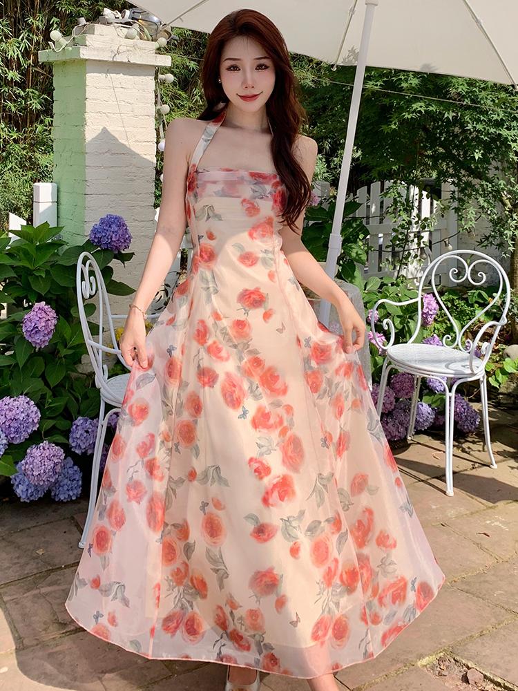 Casual Dresses Korean Women Evening Dress Fairy Sweet Floral Sexy Halter Backless Slim Maxi Party Club Beach Prom Lady Robe Femme Mujer Vest, Pink
Casual Dresses Korean Women Evening Dress Fairy Sweet Floral Sexy Halter Backless Slim Maxi Party Club Beach Prom Lady Robe Femme Mujer Vest, Pink