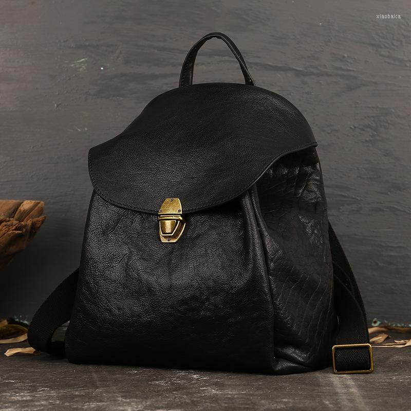 School Bags YourSeason 2023 Female Vintage Cow Leather Travel Bag Large Capacity Fashion Women Designer Luxury Bagpack, Black
School Bags YourSeason 2023 Female Vintage Cow Leather Travel Bag Large Capacity Fashion Women Designer Luxury Bagpack, Black