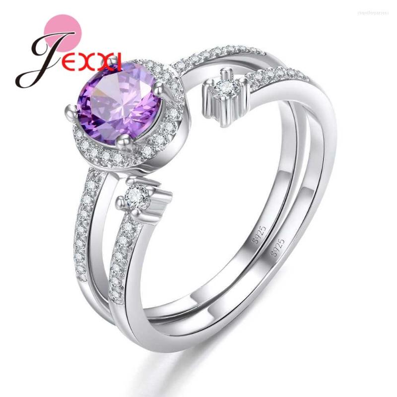 Cluster Rings Romantic Purple Round For Beautiful Women Anniversary Gifts 925 Sterling Silver Rhinestone Factory Price
Cluster Rings Romantic Purple Round For Beautiful Women Anniversary Gifts 925 Sterling Silver Rhinestone Factory Price