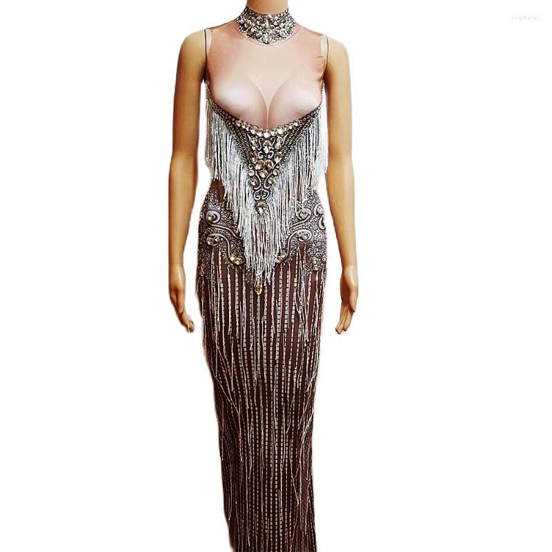 Stage Wear Sparkly Rhinestones Fringe Long Dress Women Birthday Celebrate Party Skinny Stretch Nightclub Singer Dance Costume, Nude
Stage Wear Sparkly Rhinestones Fringe Long Dress Women Birthday Celebrate Party Skinny Stretch Nightclub Singer Dance Costume, Nude