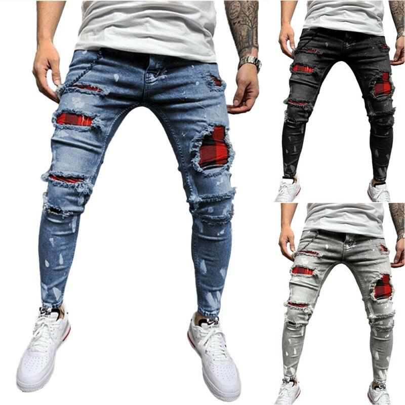 Men' Jeans Mens Ripped Trousers Casual Skinny Slim Stretch Denim Pencil Pants Patchwork Fashion 2023 Summer Clothes Shopping Wear, Blue
Men' Jeans Mens Ripped Trousers Casual Skinny Slim Stretch Denim Pencil Pants Patchwork Fashion 2023 Summer Clothes Shopping Wear, Blue