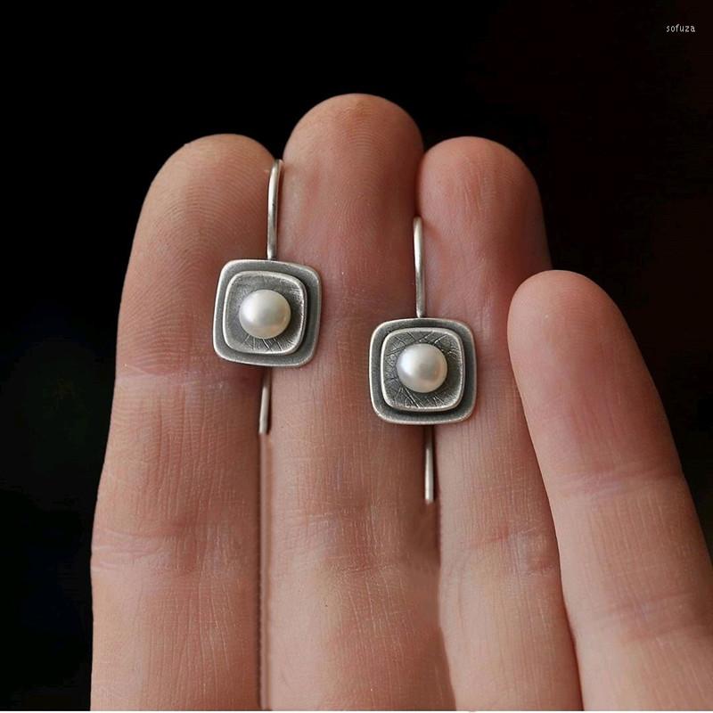 Stud Earrings Exquisite Round White Pearl Vintage Silver Color Metal Double Layer Square Long Dangle For Women Wedding Gifts
Stud Earrings Exquisite Round White Pearl Vintage Silver Color Metal Double Layer Square Long Dangle For Women Wedding Gifts