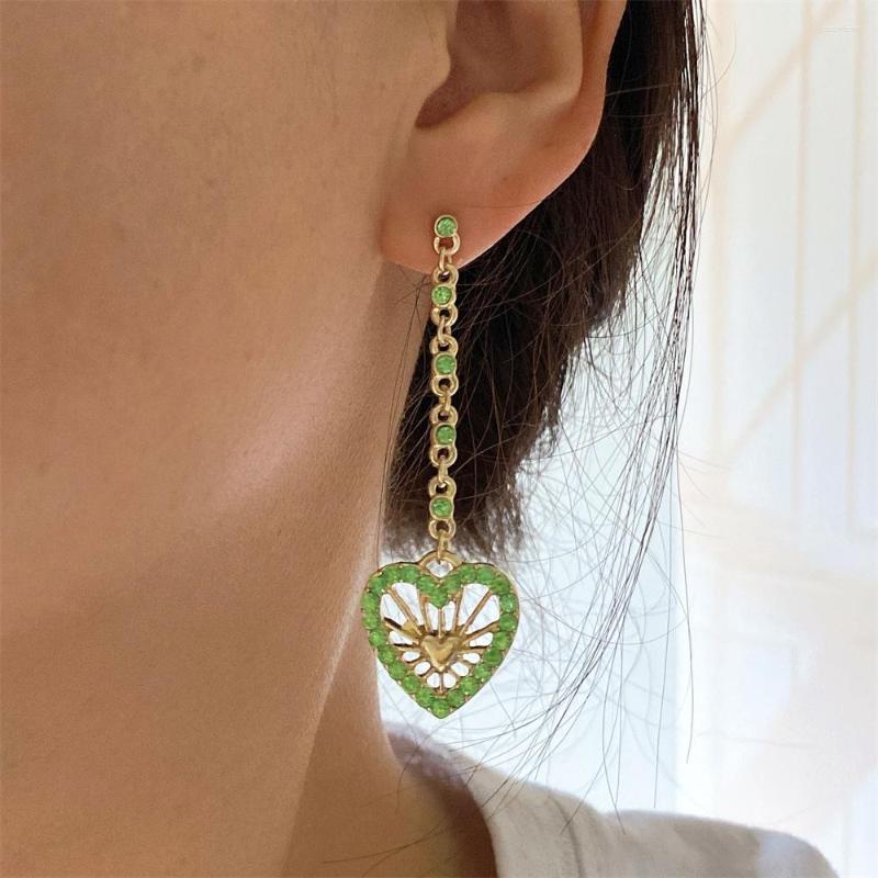 Dangle Earrings Gorgeous Sweet Gold Color Clear Green Stone Decorated Heart Charm Chain Tassel Drop For Women Girl Romantic Jewelry
Dangle Earrings Gorgeous Sweet Gold Color Clear Green Stone Decorated Heart Charm Chain Tassel Drop For Women Girl Romantic Jewelry