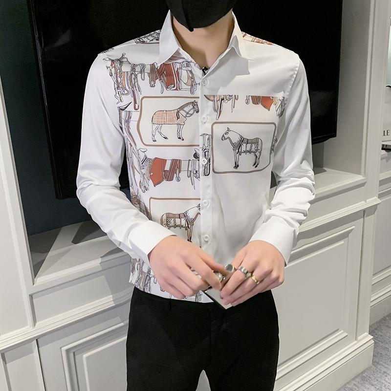 Men's Casual Shirts Luxury Printed Mens Brand Dress Autumn Square Collar Long Sleeved Men Korean Shirt Tops Business Slim Fit Social Chemise, Black
Men's Casual Shirts Luxury Printed Mens Brand Dress Autumn Square Collar Long Sleeved Men Korean Shirt Tops Business Slim Fit Social Chemise, Black