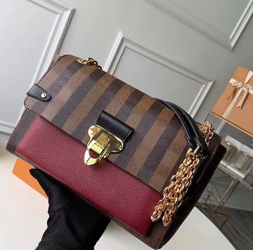 

Chain Shoulder Bag Damier Canvas Leather Designer Flap Women's Luxury Wallet red shoulder bag leather crossbody purse money bag sling bag